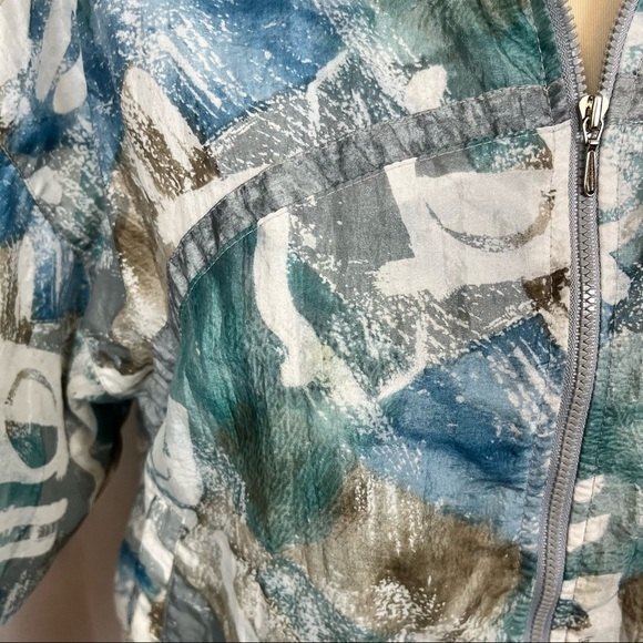 Rare Vintage 80s Fila Zip Up Windbreaker Abstract Print S - Picture 6 of 14